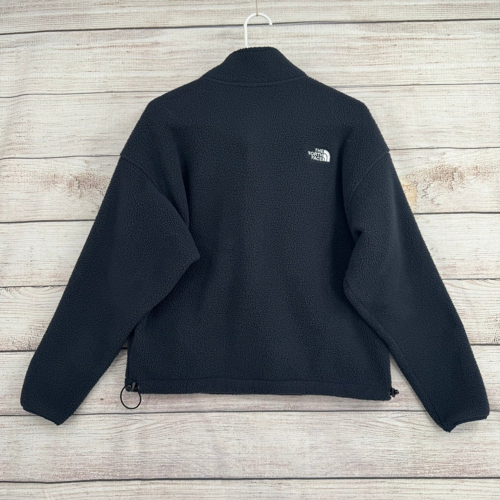 The North Face Fleece Pullover Womens Medium Black 1/4 Zip Sherpa NF0A55X2 - Picture 2 of 9